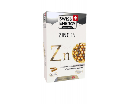 Цинк, ZINC blister, Swiss Energy, 15 мг, 30 веганских капсул