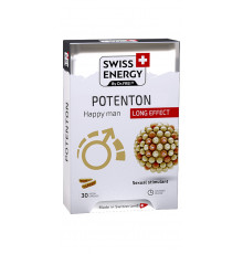 Поддержка потенции для мужчин, Potenton, blister, Swiss Energy, комплекс продленного действия, 30 веганских капсул