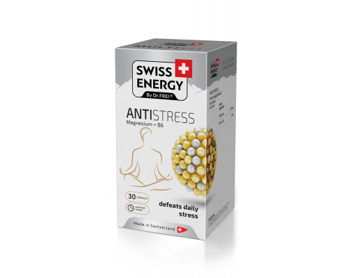 Анти-стресс, ANTISTRESS Magnesium+B6, Swiss Energy, магний и витамин В6, 30 капсул