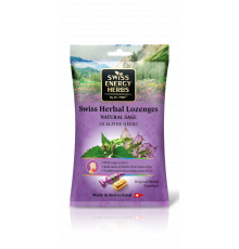 Леденцы от простуды, Herbal Lozenges Bag 20 herbs + Sage, Swiss Energy, от кашля, боли в горле и заложенности носа, 20 альпийский трав и шалфей, 12 травяных леденцов (55 г)
