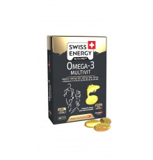 Мультивитамины с Омега-3, Omega-3 MULTIVIT blister, Swiss Energy, 12 витаминов, 30 гелевых капсул