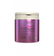 Коллаген, комплекс премиум-класса (I и III тип), BEAUTY COLLAGEN, Swiss Energy, для красивой кожи, волос и ногтей, со вкусом клубники, 240 г