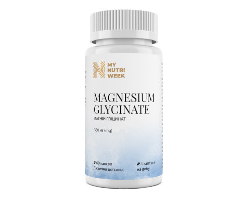 Магний глицинат, Magnesium Glycinate, My Nutri Week, 60 капсул