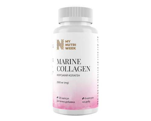 Морской коллаген, Marine Collagen, My Nutri Week, 2000 мг, 120 капсул