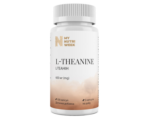 L-теанин, L-Theanine, My Nutri Week, 600 мг, 100 капсул