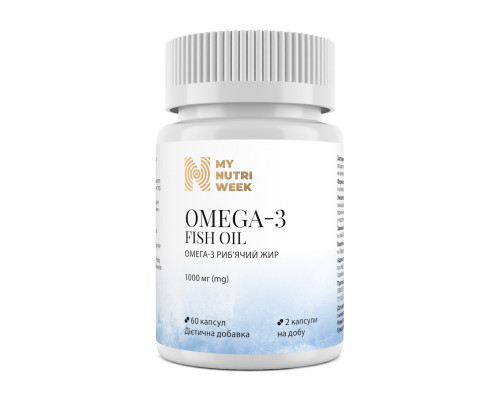 Омега-3 рыбий жир, Omega-3 Fish Oil, My Nutri Week, 60 капсул