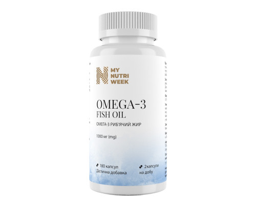 Омега-3 рыбий жир, Omega-3 Fish Oil, My Nutri Week, 180 капсул