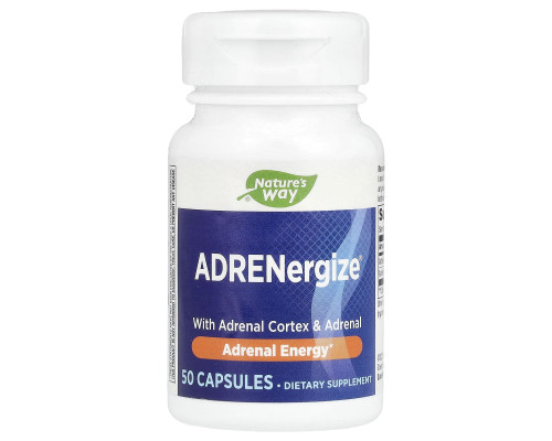 Поддержка надпочечников, ADRENergize®, Nature's Way, 50 капcул