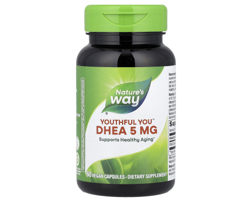 ДГЭА,  Youthful You™, DHEA, Nature's Way,  5 мг, 60 веганских капсул