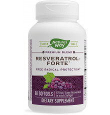 Ресвератрол-Форте, Resveratrol~Forte, Nature's Way, 175 мг, 60 гелевых капсул