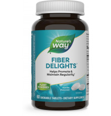 Клетчатка, Fiber Delights, Nature's Way, со вкусом ванили, 60 жевательных таблеток