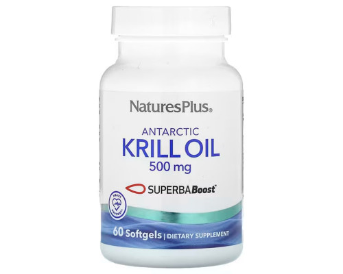 Масло криля антарктического, Antarctic Krill Oil, Nature's Plus, 500 мг, 60 капсул