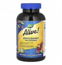 Мультивитамины для мужчин, Men's Gummy Multivitamin, Nature's Way, Alive!, фруктовый вкус, 150 жевательных конфет