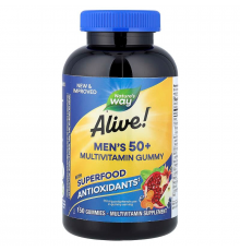 Мультивитамины для мужчин старше 50 лет, Alive! Men's 50+, Nature's Way, вкус фруктов, 150 жевательных таблеток