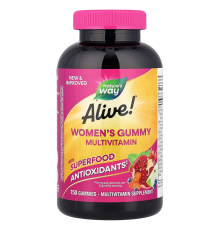 Мультивитамины для женщин, Women's Gummy, Nature's Way, Alive!, смесь ягод, 150 жевательных конфет