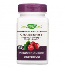 Клюква, Cranberry, Premium Blend, Nature's Way, 400 мг, 120 веганских капсул