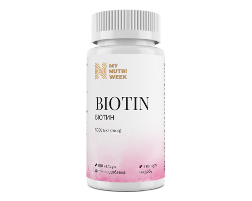 Биотин, Biotin, My Nutri  Week, 5000 мкг, 100 капсул