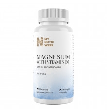 Магний с витамином В6, Magnesium with Vitamin B6, My Nutri Week, экстра сильный, 399 мг, 150 капсул