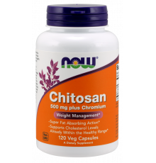 Хитозан и хром для похудения, Chitosan, Now Foods,  500 мг, 120 капсул