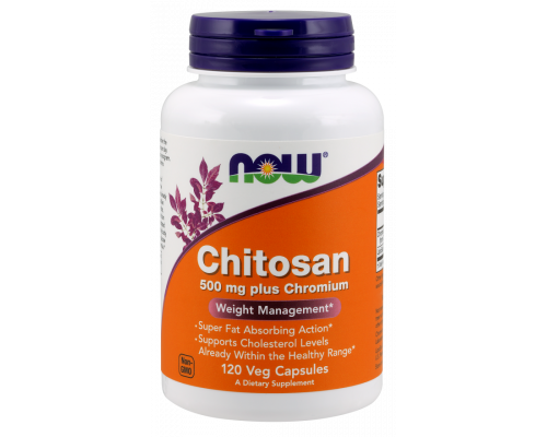 Хитозан и хром для похудения, Chitosan, Now Foods,  500 мг, 120 капсул