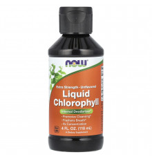 Хлорофилл жидкий, Liquid Chlorophyll, NOW Foods, экстра-сила, без ароматизаторов, 118 мл