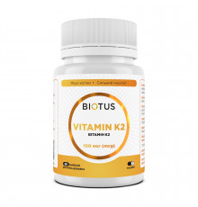 Витамин К2 менахинон-7, Vitamin K2 MK-7, Biotus, 100 мкг, 60 капсул
