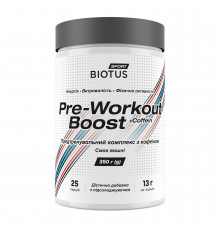 Предтренировочный комплекс, Pre-workout Boost, Biotus, вкус вишни, 350 г