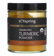 Куркума ферментированная, биодинамический порошок, Fermented Turmeric Powder, Dr. Mercola, Solspring, 70 г