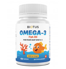 ОМЕГА-3 для детей, OMEGA-3 for Kids, Biotus, рыбий жир, 300 мг, 120 капсул