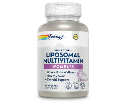 Мультивитамины для женщин, Women's Liposomal Multivitamin, Solaray, липосомальные, 60 вегетарианских капсул