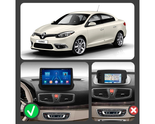 Штатная магнитола Lesko для Renault Fluence I Рестайлинг 2012-2017 экран 9" 4/32Gb 4G Wi-Fi GPS Top