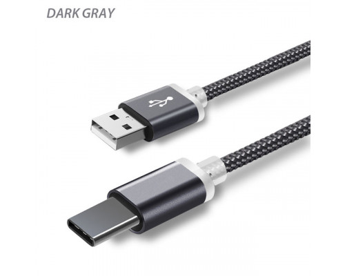 Кабель зарядний 1м USB - USB Type-C з подовженим штекером 10мм OEM
