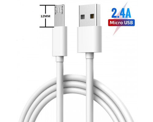 Кабель зарядний USB — Micro USB 1м з подовженим штекером 12мм Посилений OEM