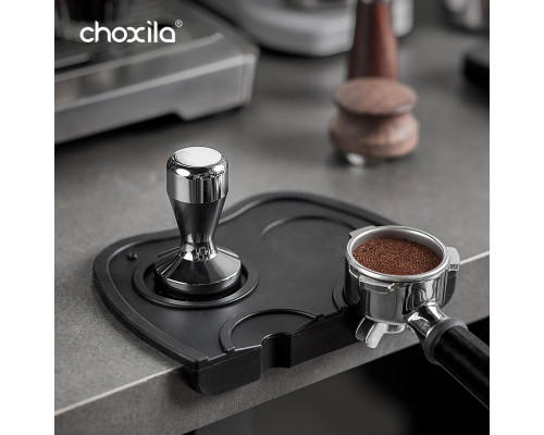 Коврик для темперовки кофе Choxila 11701 17,5*12*3 см нескользящий силиконовый Black