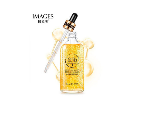 Сыворотка для лица питательная антивозрастная с экстрактом золота IMAGES Gold Flakes Gold Foil Beauty Essence Liquid 100 мл