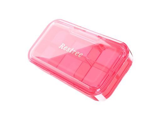 Таблетница органайзер для таблеток FY-2021 6 ячеек Pink