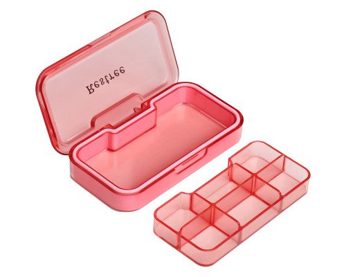 Таблетница органайзер для таблеток FY-2021 6 ячеек Pink