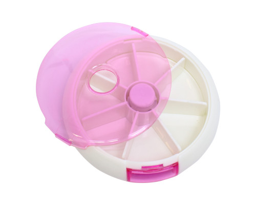 Таблетница органайзер для таблеток FY-8817 Fruits  на 7 отделений Pink