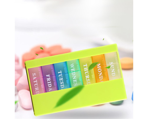 Таблетница органайзер для таблеток FY-8830 на 21 отделение Green