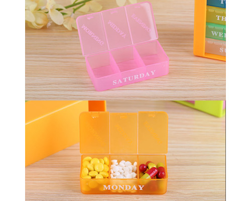 Таблетница органайзер для таблеток FY-8830 на 21 отделение Orange