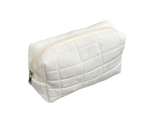 Женская косметичка 34018 несесер органайзер дорожная бьюти кейс плюшевая White
