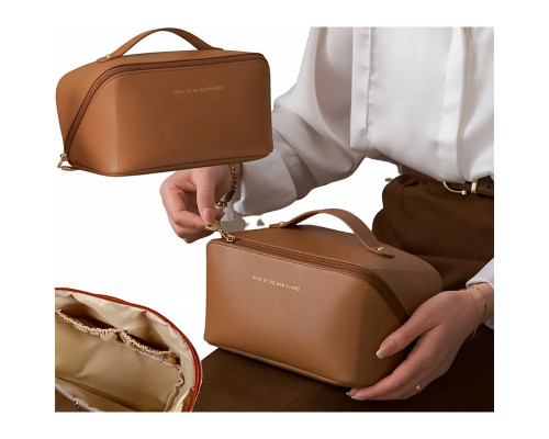 Женская косметичка BK-HZB-02 несесер органайзер дорожная бьюти кейс Brown