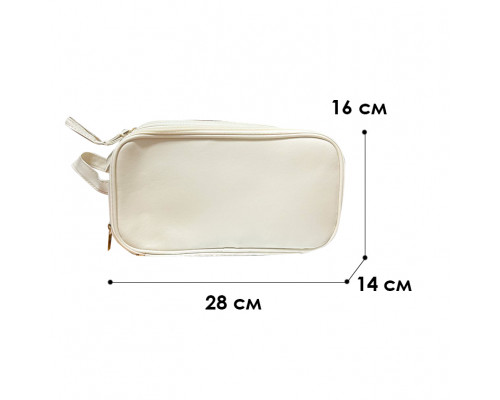 Женская косметичка BK-HZB-07 несесер органайзер дорожная бьюти кейс с карманами по бокам White