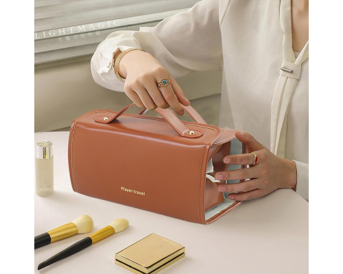 Женская косметичка SHY-02 несесер органайзер дорожная бьюти кейс Brown