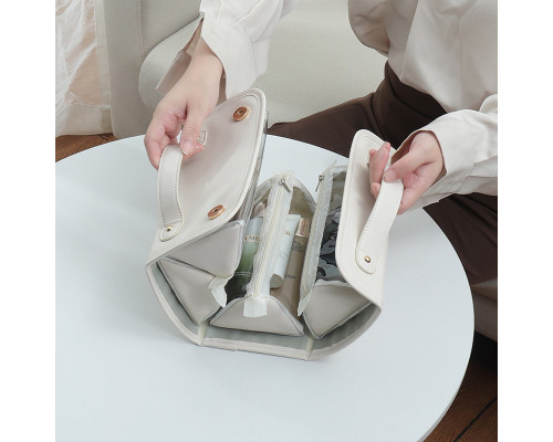 Женская косметичка SHY-02 несесер органайзер дорожная бьюти кейс White