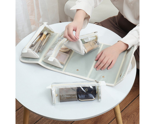 Женская косметичка SHY-02 несесер органайзер дорожная бьюти кейс White