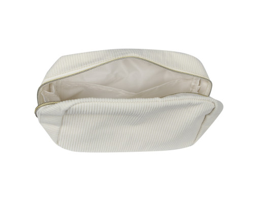 Женская косметичка ZUO 571 несесер органайзер дорожная бьюти кейс вельветовая Beige