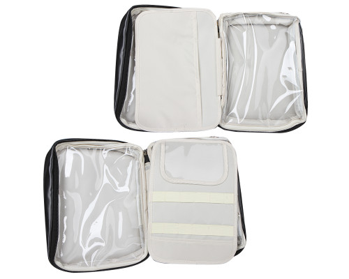 Органайзер косметичка BK-HZB-12 для хранения косметики компактный бьюти бокс переносной на молнии и с ручкой Black