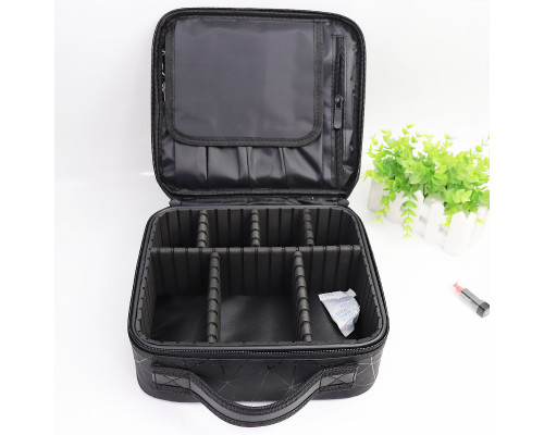 Органайзер косметичка MIRRAND ZY-0122 для хранения косметики компактный бьюти бокс переносной на молнии и с ручкой 26*24*10 см Black