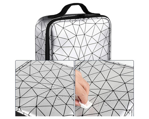 Органайзер косметичка MIRRAND ZY-0122 для хранения косметики компактный бьюти бокс переносной на молнии и с ручкой 26*24*10 см Silver